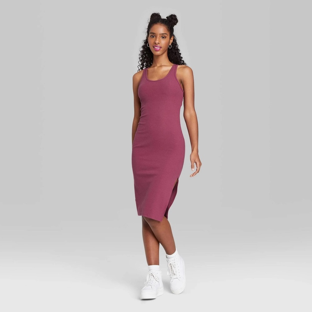 NWT - Women's Sleeveless Open Back Knit Dress - Wild Fable Dark Mauve
